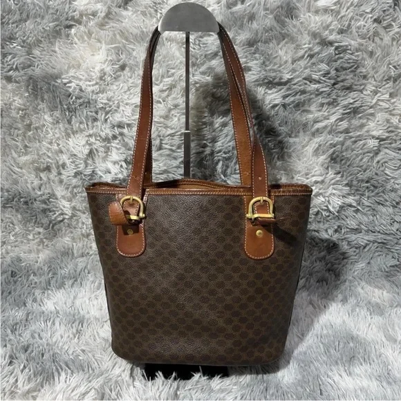 Celine Dark Brown Patterned Tote - Picture 5 of 10